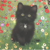 Gustav Klimt Kitten Sticker (Voorkant)