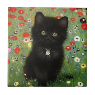 Gustav Klimt Kitten Tegeltje