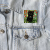 Gustav Klimt Kitten Vierkante Button 5,1 Cm (In situ)
