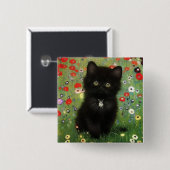 Gustav Klimt Kitten Vierkante Button 5,1 Cm (Voorkant /achterkant)