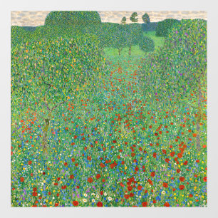 Gustav Klimt - Klaproosveld Raamsticker