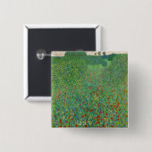 Gustav Klimt - Klaproosveld Vierkante Button 5,1 Cm (Voorkant /achterkant)
