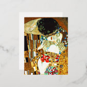 Gustav Klimt kunst - De Kus Folie Feestdagen Briefkaart (Voorkant / Achterkant)