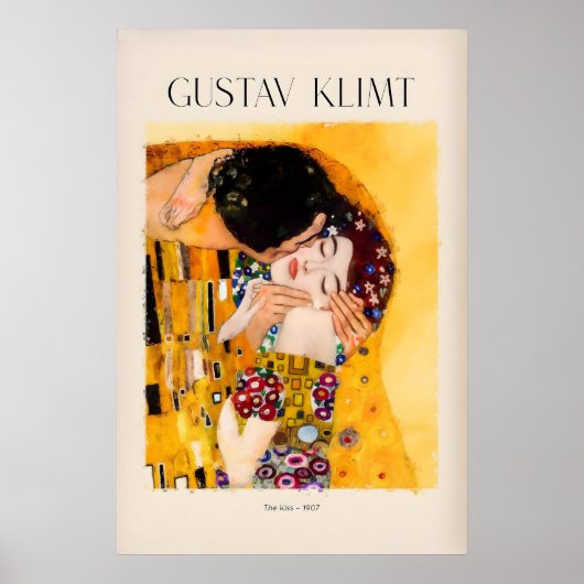 Gustav Klimt Kunstprint - De Kus907 Poster (Voorkant)