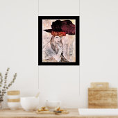 Gustav Klimt kunstwerk, Der Schwarze Hut Poster (Keuken)