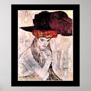 Gustav Klimt kunstwerk, Der Schwarze Hut Poster