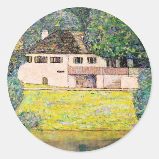 Gustav Klimt kunstwerk - Litzlbergkeller,  Ronde Sticker (Voorkant)