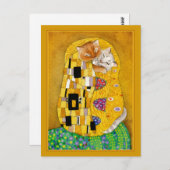 Gustav Klimt kus goudkatje schattig briefkaart (Voorkant / Achterkant)