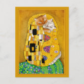 Gustav Klimt kus goudkatje schattig briefkaart (Voorkant)