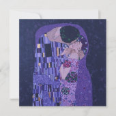 Gustav Klimt Kus in Paarse Kunstprint Plat Kaart (Voorkant)