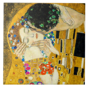 Gustav Klimt Kus / Valentijnsdag Romantische Kunst Tegeltje
