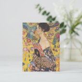 Gustav Klimt-Lady met een Fan | Briefkaart (Staand voorkant)