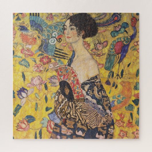 Gustav Klimt-Lady met een Fan | Legpuzzel (Verticaal)