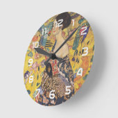 Gustav Klimt-Lady met een Fan | Ronde Klok (Hoek)