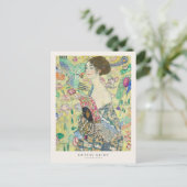 Gustav Klimt Lady met Fan Art Exhibition Poster Briefkaart (Staand voorkant)