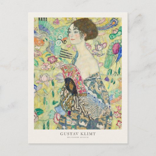 Gustav Klimt Lady met Fan Art Exhibition Poster Briefkaart (Voorkant)