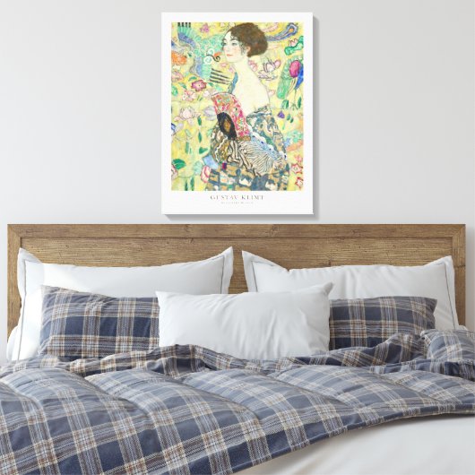 Gustav Klimt Lady met Fan Art Exhibition Poster Canvas Afdruk (Insitu (Slaapkamer))