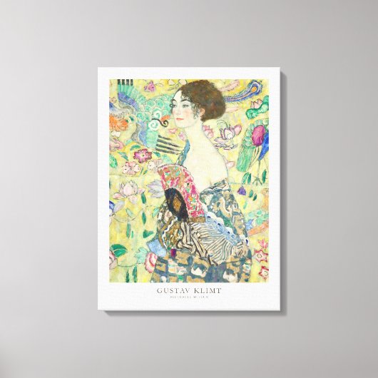 Gustav Klimt Lady met Fan Art Exhibition Poster Canvas Afdruk (Voorkant)