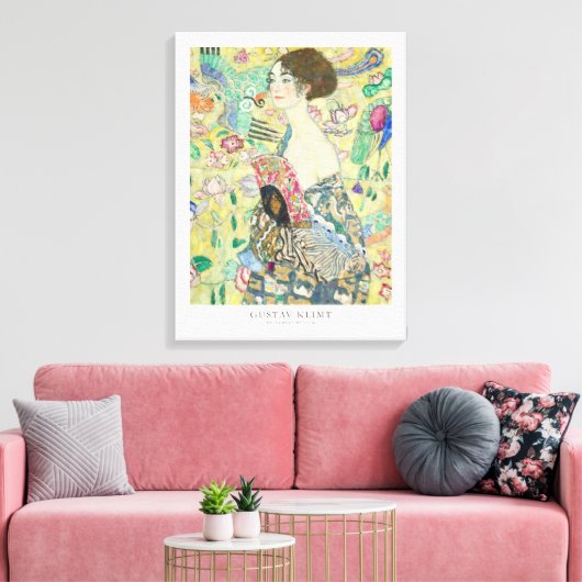 Gustav Klimt Lady met Fan Art Exhibition Poster Canvas Afdruk (Insitu (Woonkamer))