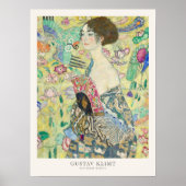 Gustav Klimt Lady met Fan Art-tentoonstelling Poster (Voorkant)