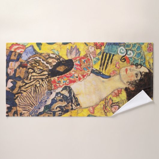 Gustav Klimt Lady met Fan Badhanddoek (Badhanddoek)