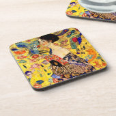 Gustav Klimt Lady met Fan Bier Onderzetter (Linkerzijde)