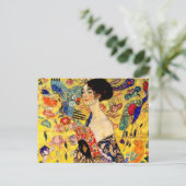 Gustav Klimt Lady met Fan Briefkaart (Staand voorkant)