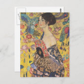 Gustav Klimt-Lady met Fan Briefkaart (Voorkant / Achterkant)