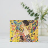 Gustav Klimt Lady met Fan Briefkaart (Staand voorkant)