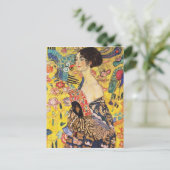 Gustav Klimt Lady met Fan Briefkaart (Staand voorkant)