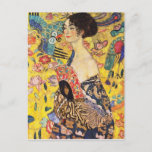 Gustav Klimt Lady met Fan Briefkaart<br><div class="desc">Gustav Klimt Lady met Briefkaart van een ventilator</div>