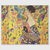 Gustav Klimt Lady met Fan Cadeaupapier (Vlak)