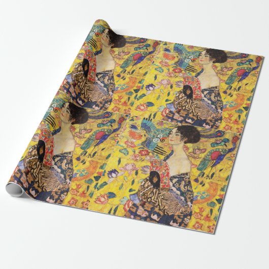 Gustav Klimt Lady met Fan Cadeaupapier (Uitgerold)