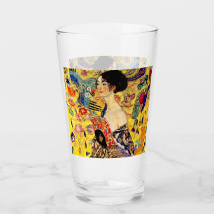 Gustav Klimt Lady met Fan Glas