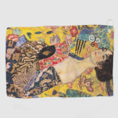 Gustav Klimt - Lady met Fan Golfhanddoek (Horizontaal)