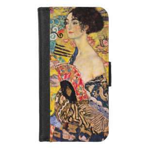 Gustav Klimt - Lady met Fan iPhone 8/7 Portemonnee Hoesje