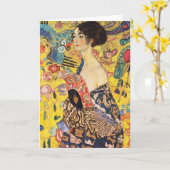 Gustav Klimt Lady met Fan Kaart (Gele Bloem)