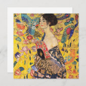 Gustav Klimt - Lady met Fan Kaart (Voorkant / Achterkant)