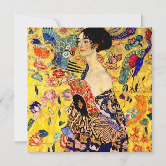 Gustav Klimt Lady met Fan Kaart (Voorkant)