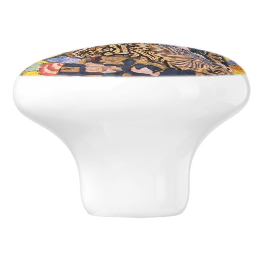 Gustav Klimt - Lady met Fan Keramische Knop (Zijkant)