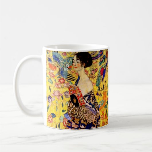 Gustav Klimt Lady met Fan Koffiemok (Links)