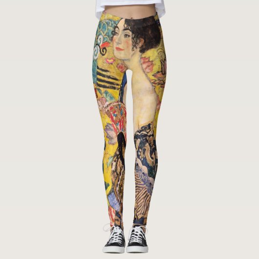 Gustav Klimt - Lady met Fan Leggings (Voorkant)