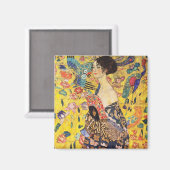 Gustav Klimt Lady met Fan Magneet (Voorkant / Achterkant)
