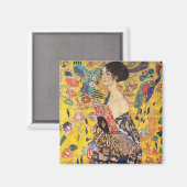 Gustav Klimt - Lady met Fan Magneet (Voorkant / Achterkant)