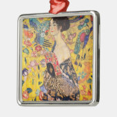 Gustav Klimt - Lady met Fan Metalen Ornament (Links)