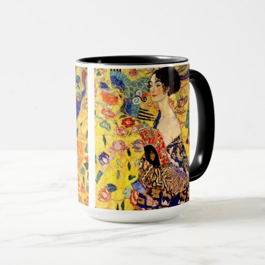 Gustav Klimt Lady met Fan Mok (Voorkant rechts)