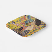 Gustav Klimt - Lady met Fan Papieren Bordje (Gebogen)
