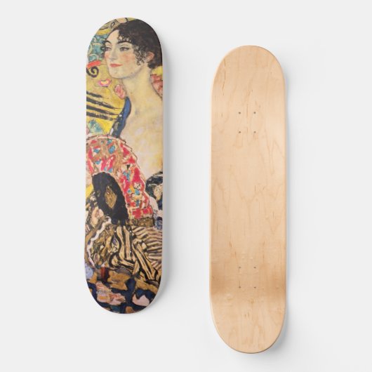 Gustav Klimt - Lady met Fan Persoonlijk Skateboard (Voorkant)