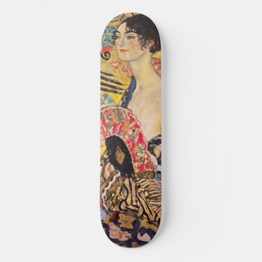Gustav Klimt - Lady met Fan Persoonlijk Skateboard (Voorkant)