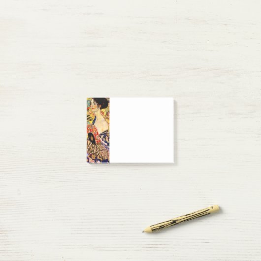 Gustav Klimt Lady met Fan Post-it® Notes (Op bureau)